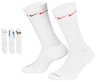 Nike Boys Everyday Plus Cushion 3 Pair Crew Socks - Boys' Grade School White/Black/Multi