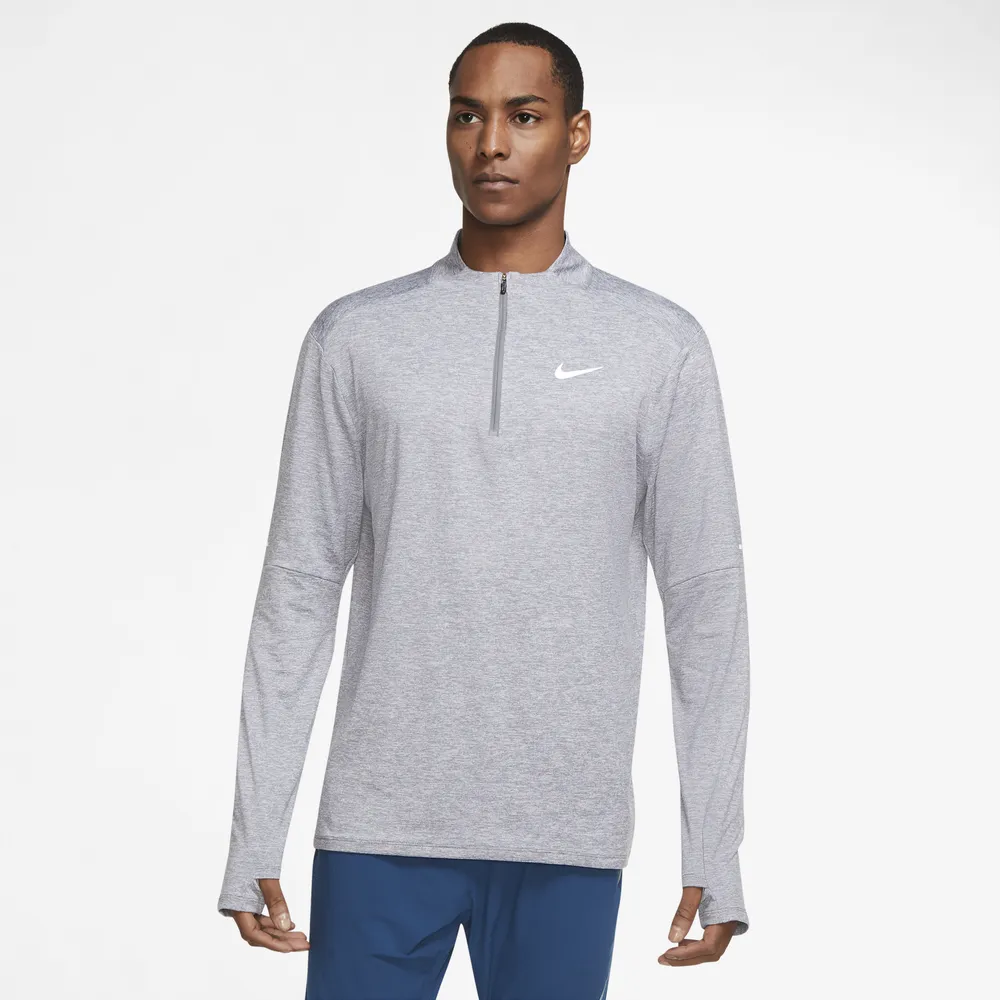 Nike Mens Nike Dri-FIT Top Half-Zip - Mens Reflective Silver/Grey Fog/Smoke Grey Size M