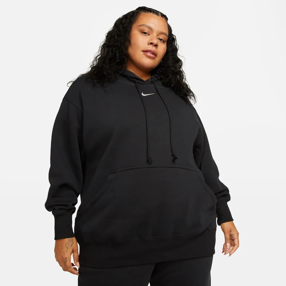 Nike Womens Nike Plus Size Style Fleece Pullover Hoodie - Womens Black/White