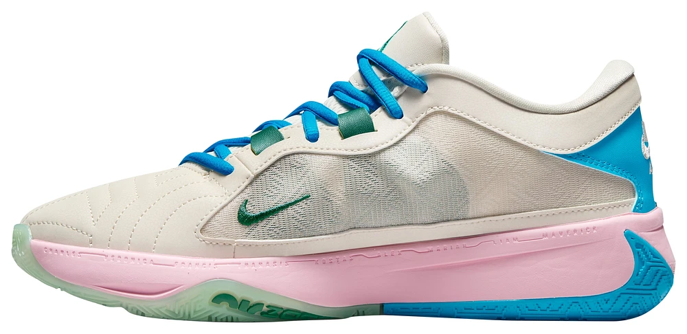 Nike Mens Zoom Freak 5 - Basketball Shoes Light Orewood/Medium Soft Pink/Blue Lightning