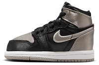 Jordan Girls Retro 1 High OG T - Girls' Toddler Shoes Grey/Black/White