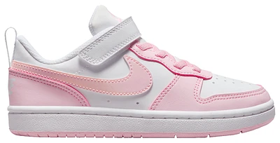Nike Girls Court Borough Low Recraft - Girls' Preschool Basketball Shoes White/Pink Foam