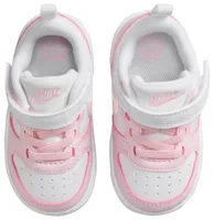 Nike Girls Court Borough Low Recraft - Girls' Toddler Basketball Shoes White/Pink Foam