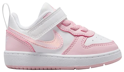 Nike Girls Court Borough Low Recraft - Girls' Toddler Basketball Shoes White/Pink Foam