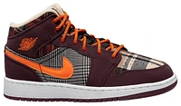 Jordan Girls AJ 1 Mid SE - Girls' Grade School Basketball Shoes Maroon/Orange/Black