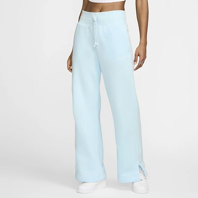 Nike Womens Nike Phoenix High Rise Wide Pants - Womens Glacier Blue/Sail Size XL