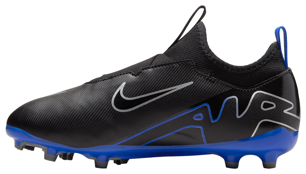 Nike Boys Zoom Vapor 15 Academy FG/MG - Boys' Grade School Soccer Shoes Black/Chrome/Hyper Royal