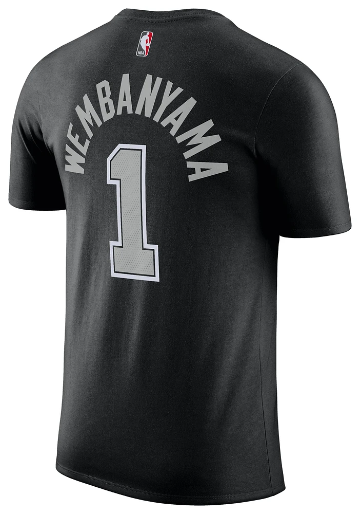 Jordan Mens Victor Wembanyama Jordan Spurs Essential Statement N&N T-Shirt - Mens Black/Grey Size S