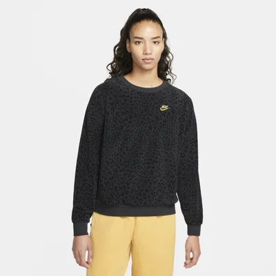 Nike Sportswear Leopard Graphic Fleece Crew - Women's