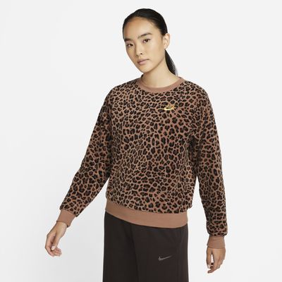 Nike Sportswear Leopard Graphic Fleece Crew - Women's