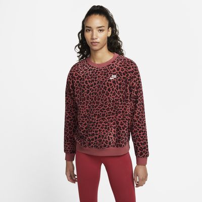 Nike Sportswear Leopard Graphic Fleece Crew