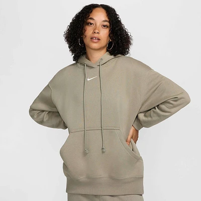 Nike Womens Phoenix Fleece OS Pullover Hoodie - Light Army/Sail