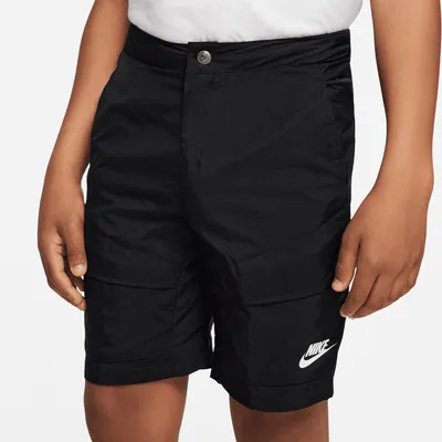 Nike Boys Woven Utility Cargo Shorts - Boys' Grade School Black/White