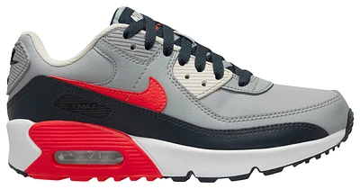 Nike Boys Air Max 90 LTR - Boys' Grade School Running Shoes Red/Grey/Navy