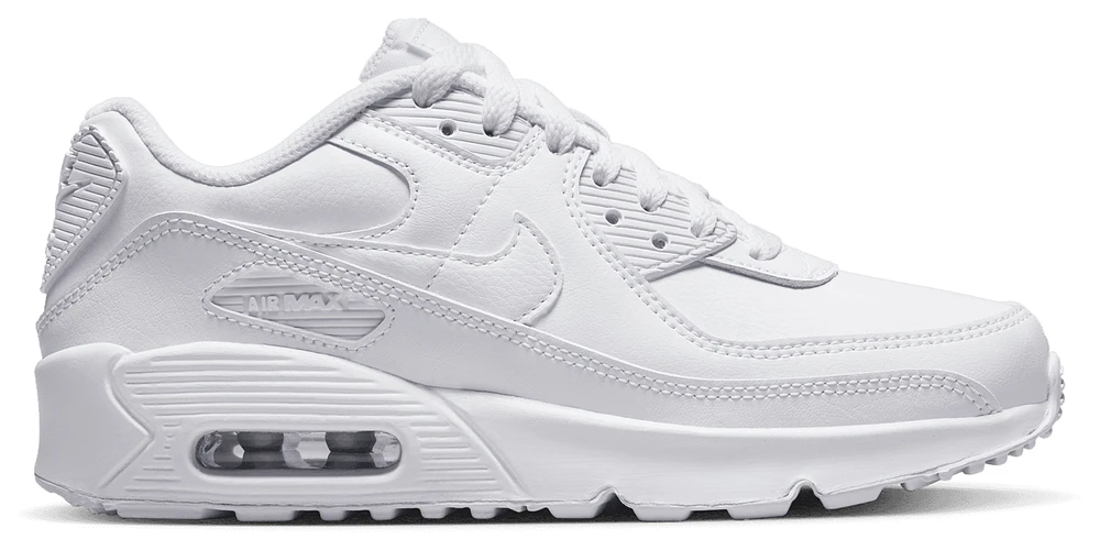 Nike Boys Air Max 90 - Boys' Grade School Running Shoes White/Met Silver/White