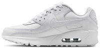 Nike Boys Air Max 90 - Boys' Grade School Shoes White/White/Metallic Silver