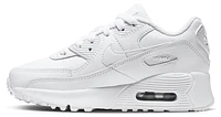 Nike Boys Nike Air Max 90 - Boys' Preschool Shoes White/White/Metallic Silver Size 01.0