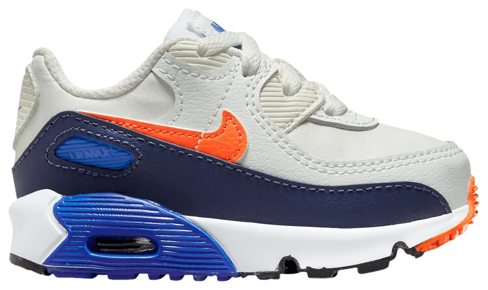 Nike Boys Nike Air Max 90 - Boys' Toddler Running Shoes Summit White/Safety Orange/Midnight Navy Size 05.0