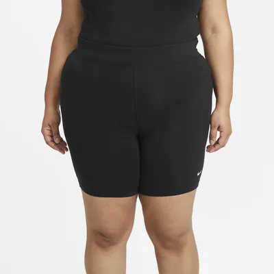 Nike Womens Plus Essential Bike LBR Shorts - White/Black