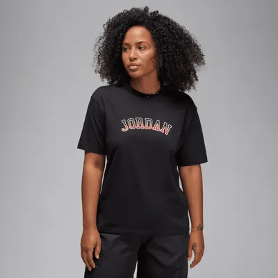 Jordan Womens Graphic Short Sleeve T-Shirt - Black/Gym Red