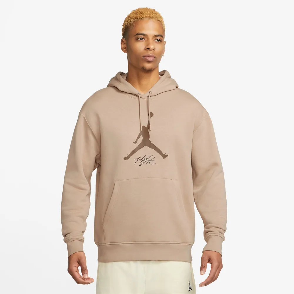 Jordan Mens Jordan Essential Fleece Baseline Hoodie - Mens Hemp/Light British Tan Size S