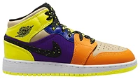 Jordan Boys Air 1 Mid SE - Boys' Grade School Basketball Shoes Volt/Black/Vivid Orange