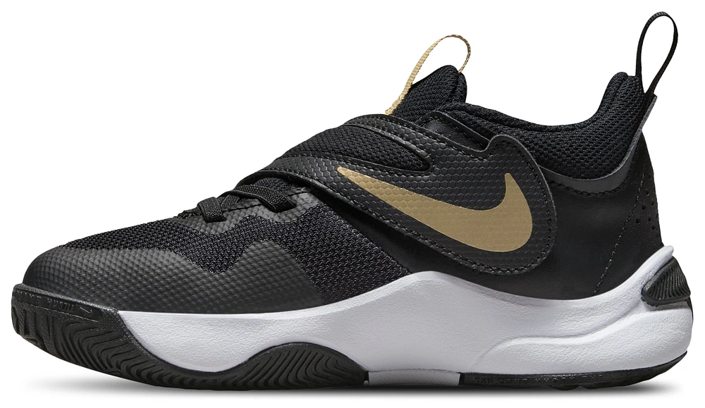 Nike Boys Team Hustle D 11 - Boys' Preschool Basketball Shoes Black/Metallic Gold/White