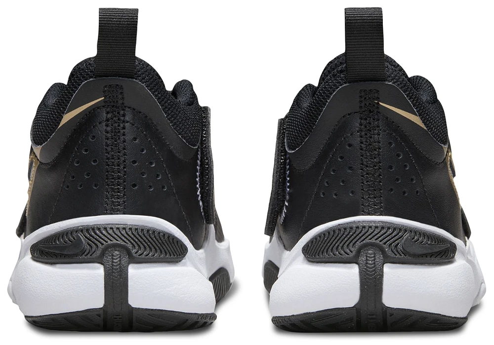 Nike Boys Team Hustle D 11 - Boys' Preschool Basketball Shoes Black/Metallic Gold/White