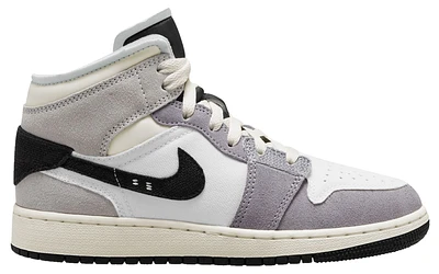 Jordan Boys AJ 1 Mid SE - Boys' Grade School Basketball Shoes Grey/Black/White