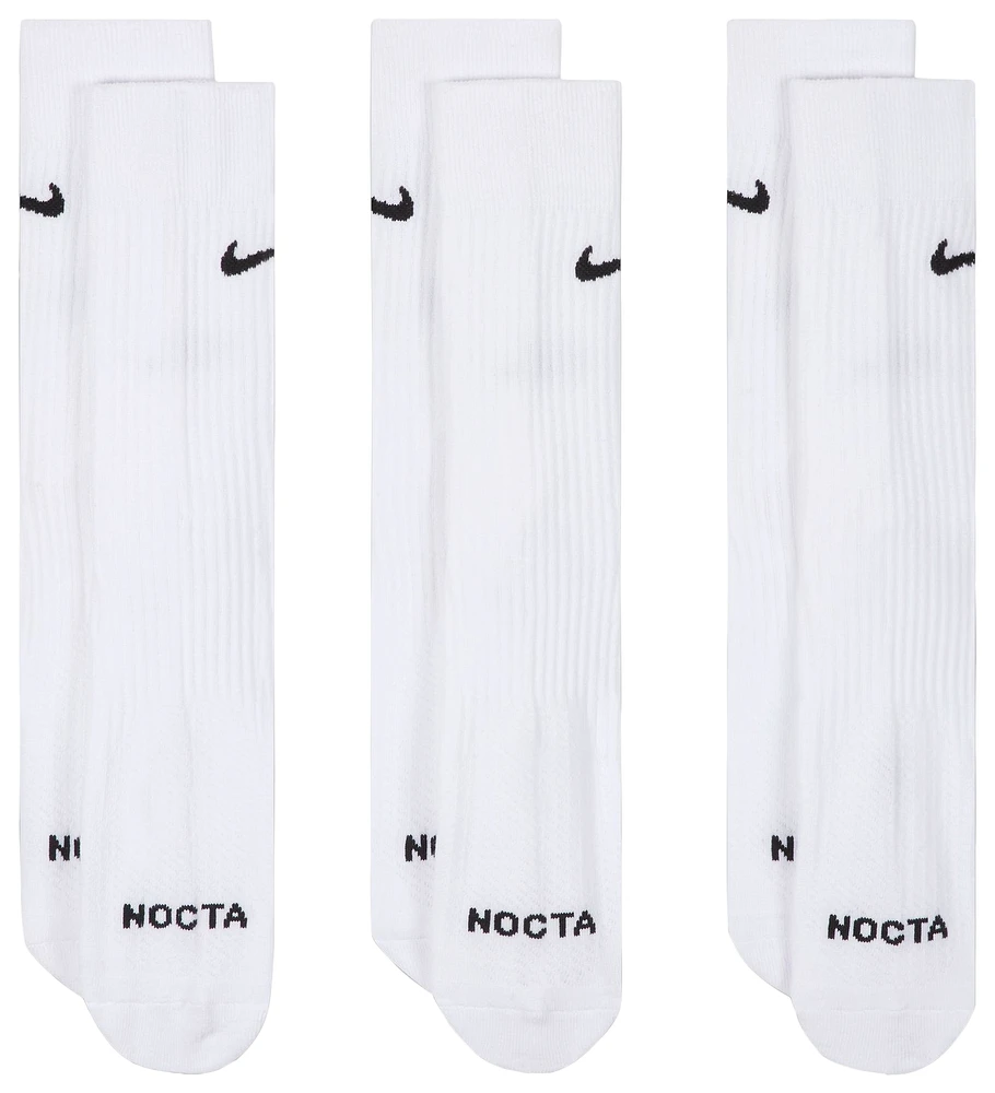 Nike Nike Sneaker Sox Nocta Crew Socks 3Pack - Adult White/Black Size M