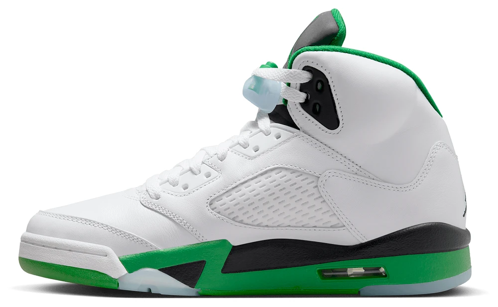 Jordan Womens Retro 5 - Basketball Shoes White/Green/Black