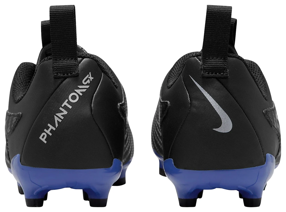 Nike Boys Nike Phantom GX Academy FG/MG - Boys' Grade School Soccer Shoes Black/Chrome/Hyper Royal Size 06.0