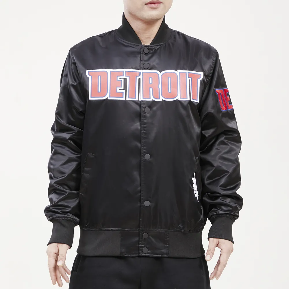 Detroit Tigers Poly Twill Varsity Jacket - Black Small