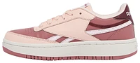 Reebok Girls Club C Double Revenge - Girls' Grade School Basketball Shoes Porcelain Pink/White/White