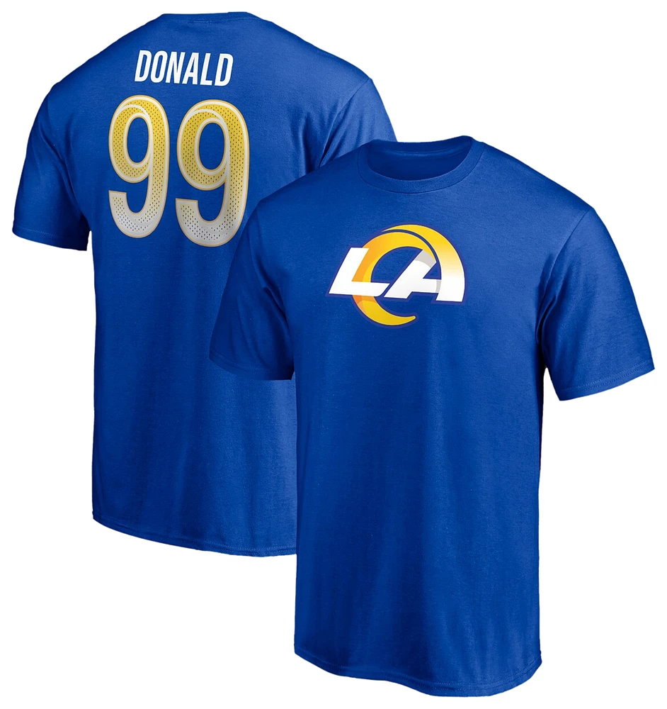 Fanatics Mens Aaron Donald Chargers Icon Name & Number T-Shirt - Royal