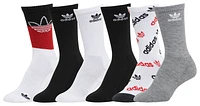 adidas Originals Boys adidas Originals Youth Originals Mixed 6-Pack Crew Socks - Boys' Grade School White/Black/Red Size L