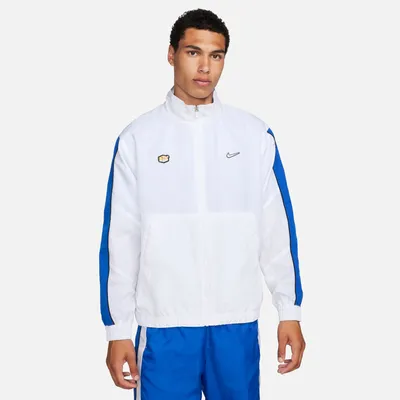 Nike Mens Nike NSW Tuned Air Woven Track Top - Mens White/Royal Size XL