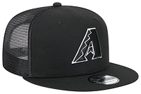 New Era Mens New Era Diamondbacks Evergreen 24 Trucker Hat - Mens Black/White Size One Size