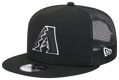 New Era Mens New Era Diamondbacks Evergreen 24 Trucker Hat - Mens Black/White Size One Size