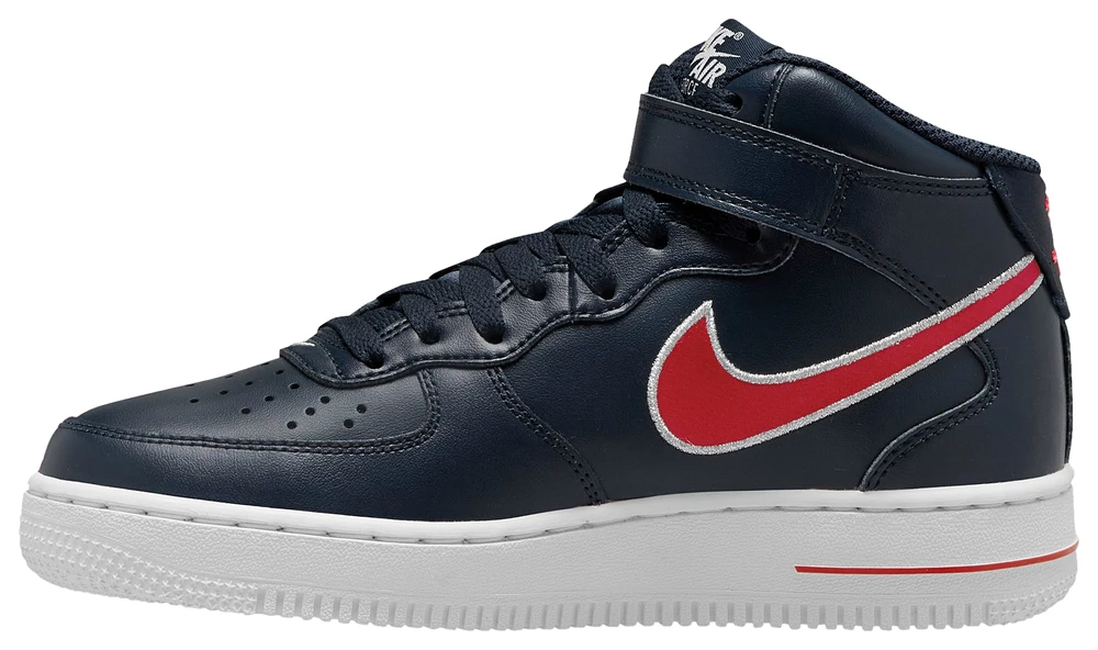 Nike Womens Air Force 1 '07 Mid V2 - Basketball Shoes Obsidian/Red/Wolf Grey