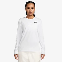 Nike Womens NSW Club Long Sleeve T-Shirt - White/Black