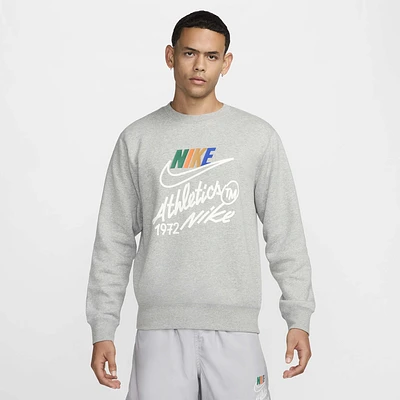 Nike Mens Club Futura Crew - Dk Grey Heather/Lt Smoke