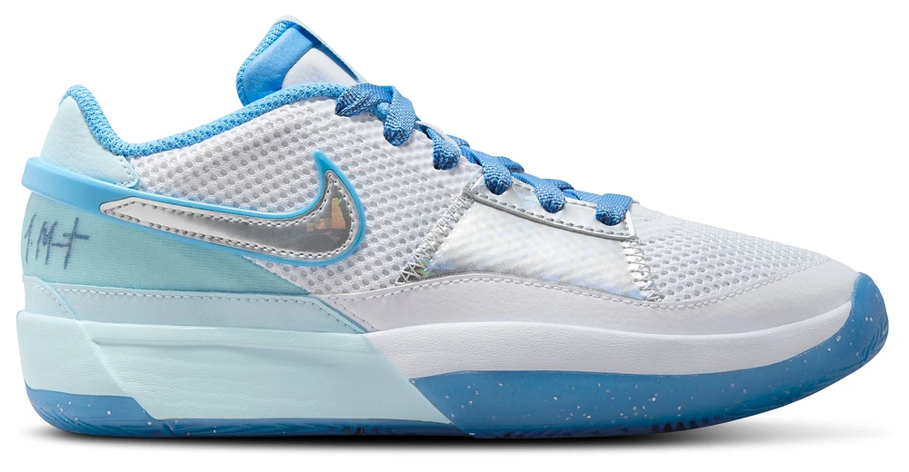 Nike Boys JA 1 SE - Boys' Grade School Basketball Shoes White/Glacier Blue/Metallic Silver