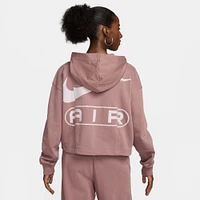 Nike Womens Nike Air OS Fleece Full-Zip - Womens White/Pink Size L