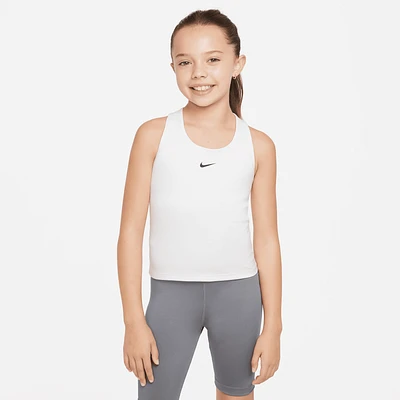 Nike Girls Dri-FIT Swoosh Tank Bra - Girls' Grade School Black/White