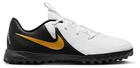 Nike Boys Nike Jr Phantom GX II Academy TF - Boys' Grade School Soccer Shoes Metallic Gold Coin/White/Black Size 05.5