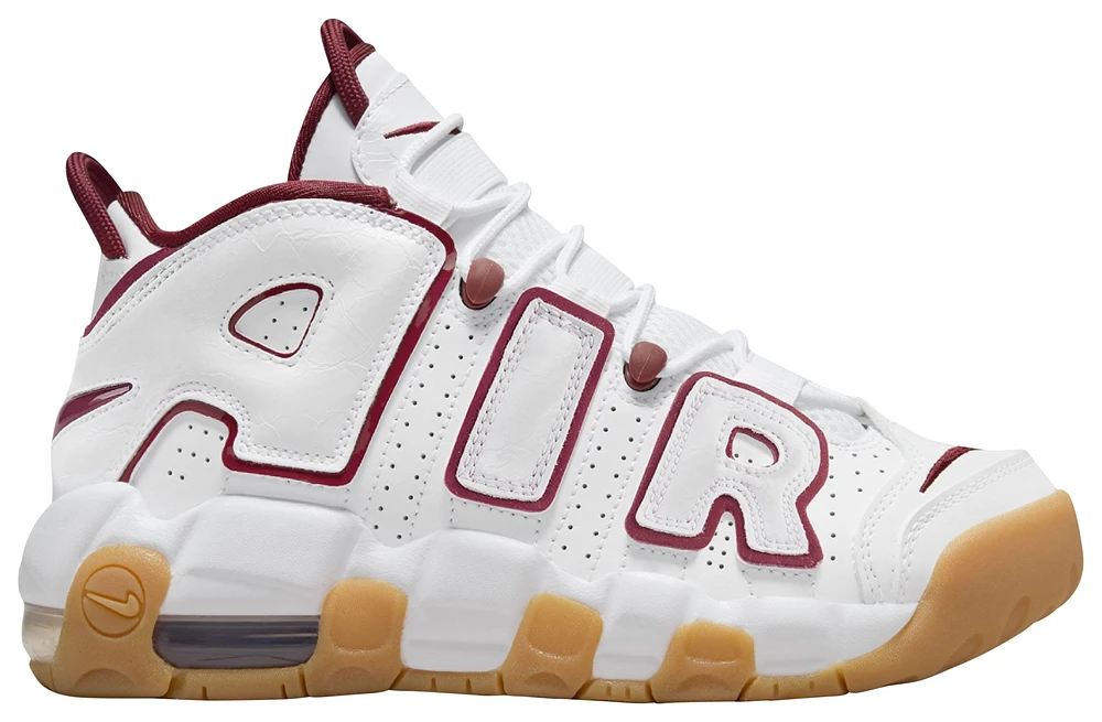 Nike Boys Air More Uptempo - Boys' Grade School Basketball Shoes White/Gum Lt Brown/Team Red