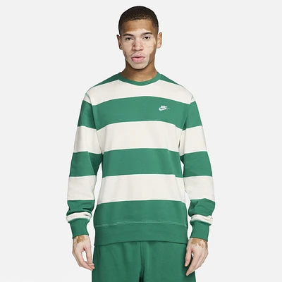 Nike Club Stripe Heavyweight French Terry Crew - Men's