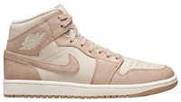 Jordan Womens AJ1 MID SE - Basketball Shoes White/Brown