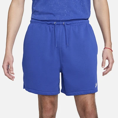 Nike Mens Nike Club Flow French Terry Shorts - Mens Game Royal/Game Royal/White Size L